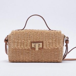 NEW Zara straw crossbody